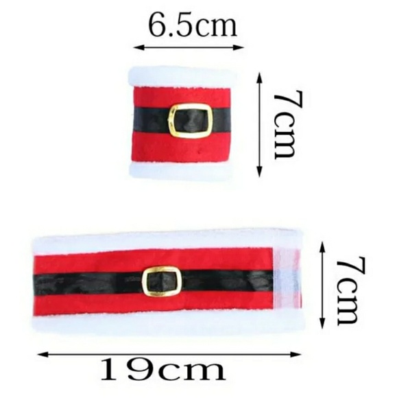 🎅 6 pc. Santa Belt Napkin Rings 🤶 - Picture 3 of 6